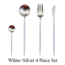 Load image into Gallery viewer, 4Pcs/Set Stainless Steel Flatware Cutlery Set Gold Rainbow Black Dinnerware Tableware Fork Knife Coffee Spoon Drop Shipping