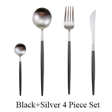 Load image into Gallery viewer, 4Pcs/Set Stainless Steel Flatware Cutlery Set Gold Rainbow Black Dinnerware Tableware Fork Knife Coffee Spoon Drop Shipping