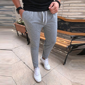 New Striped Pencil Pants Mens 2019 Casual Drawstring Trousers Male Street Fashion Breathable All-match Trousers