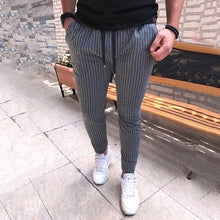 Load image into Gallery viewer, New Striped Pencil Pants Mens 2019 Casual Drawstring Trousers Male Street Fashion Breathable All-match Trousers