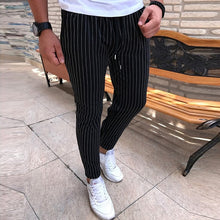 Load image into Gallery viewer, New Striped Pencil Pants Mens 2019 Casual Drawstring Trousers Male Street Fashion Breathable All-match Trousers