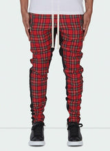 Load image into Gallery viewer, Streetwear red Plaid Pants Men Joggers 2019 Man Casual Straight Pants Men  Hip Hop Track Pants Plus Size