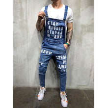 Load image into Gallery viewer, Hip hop Fashion Men&#39;s Ripped Jeans Jumpsuits Hi Street Distressed Denim Bib Overalls For Man Suspender Pants Size S-XXXL