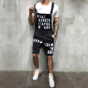 Hip hop Fashion Men's Ripped Jeans Jumpsuits Hi Street Distressed Denim Bib Overalls For Man Suspender Pants Size S-XXXL