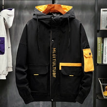 Load image into Gallery viewer, High quality jackets men autumn winter loose Korean fashion hip hop big pockets plus size M-4XL hooded harajuku homme jacket