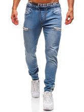 Load image into Gallery viewer, 3 Styles Men Stretchy Skinny Biker Slim Fit Denim Men Multi-pocket zipper pencil Pants men casual jeans fashion Casual Trousers