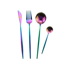 Load image into Gallery viewer, Rose Gold Flatware Set Kitchen Tableware Set Rainbow Cutlery Set 304 Stainless Steel Dinnerware Set Knife Fork Spoon Silverware