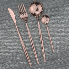 Load image into Gallery viewer, Rose Gold Flatware Set Kitchen Tableware Set Rainbow Cutlery Set 304 Stainless Steel Dinnerware Set Knife Fork Spoon Silverware