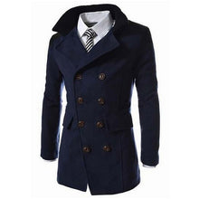 Load image into Gallery viewer, TANGEST Fashion Male Autumn Winter Coat Turn-down Collar Wool Blend Men Overcoat MWN113