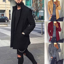 Load image into Gallery viewer, M-XXXL Autumn Winter Men Casual Coat Thicken Woolen Trench Coat Business Male Solid Classic Overcoat Medium Long Jackets Tops