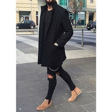 Load image into Gallery viewer, M-XXXL Autumn Winter Men Casual Coat Thicken Woolen Trench Coat Business Male Solid Classic Overcoat Medium Long Jackets Tops