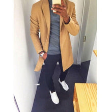 Load image into Gallery viewer, M-XXXL Autumn Winter Men Casual Coat Thicken Woolen Trench Coat Business Male Solid Classic Overcoat Medium Long Jackets Tops