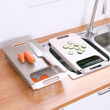 Load image into Gallery viewer, Thickened Multi-function Kitchen Cutting Board Storage Retractable Fruit Meat Anti-slip Moldproof Drain Storage Cutting Board 30