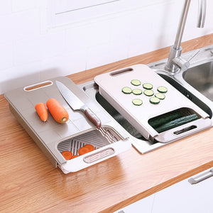 Thickened Multi-function Kitchen Cutting Board Storage Retractable Fruit Meat Anti-slip Moldproof Drain Storage Cutting Board 30