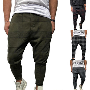 WENYUJH Men Casual Harem Pants Stylish Loose Plaid Pant Printed Joggers Sporting Trousers Men Hip Hop Pantalon Homme 2019