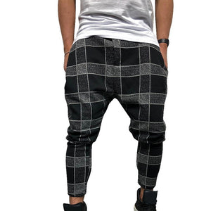 WENYUJH Men Casual Harem Pants Stylish Loose Plaid Pant Printed Joggers Sporting Trousers Men Hip Hop Pantalon Homme 2019