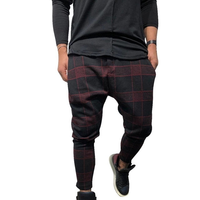 WENYUJH Men Casual Harem Pants Stylish Loose Plaid Pant Printed Joggers Sporting Trousers Men Hip Hop Pantalon Homme 2019