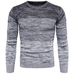 Autumn Winter Men Gradient Long Sleeve Round Neck Sweater Casual Knitted Top Mens Sweaters Pullovers Pullover Men Pull Homme