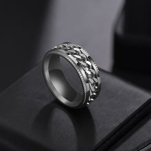 Load image into Gallery viewer, Auxauxme Titanium Stainless Steel Chain Spinner Ring For Men