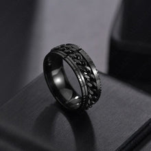 Load image into Gallery viewer, Auxauxme Titanium Stainless Steel Chain Spinner Ring For Men