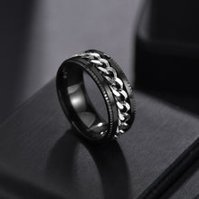 Load image into Gallery viewer, Auxauxme Titanium Stainless Steel Chain Spinner Ring For Men