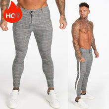 Load image into Gallery viewer, Mens Chinos Slim Fit 2019 Homens Pants Chino Skinny Super Comfy Estiramento Pants Para Homens Projeto da Manta Listra Lateral