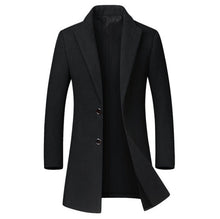 Load image into Gallery viewer, Men&#39;s long cotton collar trench coat Slim collar wool coat Warm Jacket Winter New quality Men&#39;s Wool Coat Casual Windbreaker