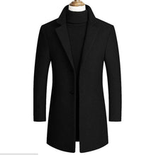 Load image into Gallery viewer, Men&#39;s long cotton collar trench coat Slim collar wool coat Warm Jacket Winter New quality Men&#39;s Wool Coat Casual Windbreaker