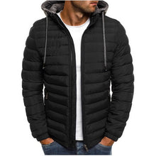 Load image into Gallery viewer, HEFLASHOR Men Lightweight Windproof Warm Packable Casual Jacket Hooded Coat Causal Zipper Parka Clothes Streetwear Men Coat