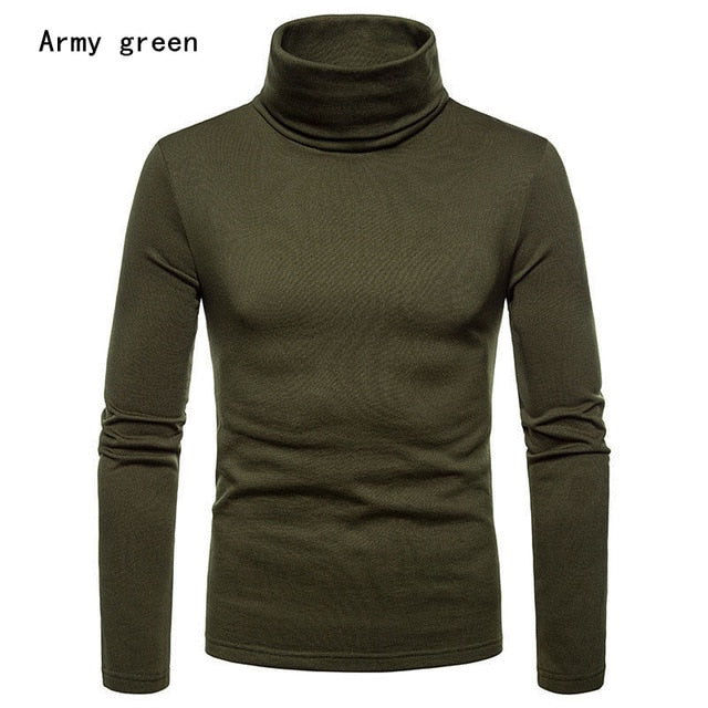 2019 New Brand Men's Thermal  Turtle Neck Skivvy Turtleneck Sweaters Stretch Casual Tops US