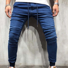 Load image into Gallery viewer, Men Solid Skinny Jeans Pants Fashion Streetwear Jeans Hip Hop Slim Fit Denim Pants Male Stretchy distressed Jeans Plus Size 3XL