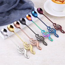 Load image into Gallery viewer, Stainless Steel Spoon Coffee Note Shape Music Theme Tea Stirring Spoon Small Ice Cream Dessert Scoop Creative Flatware