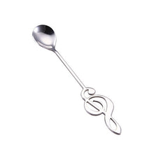 Load image into Gallery viewer, Stainless Steel Spoon Coffee Note Shape Music Theme Tea Stirring Spoon Small Ice Cream Dessert Scoop Creative Flatware