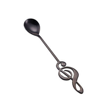 Load image into Gallery viewer, Stainless Steel Spoon Coffee Note Shape Music Theme Tea Stirring Spoon Small Ice Cream Dessert Scoop Creative Flatware