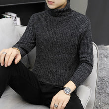 Load image into Gallery viewer, CYSINCOS Turtleneck Sweater Wool Pullover Mens Sweaters Stripe Turtle Neck Male Jumper Casual Thermal High Quality knit Sweter