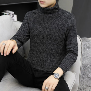 CYSINCOS Turtleneck Sweater Wool Pullover Mens Sweaters Stripe Turtle Neck Male Jumper Casual Thermal High Quality knit Sweter