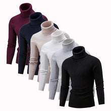 Load image into Gallery viewer, 2019 High Quality Warm Turtleneck Sweater Men Fashion Solid Knitted Mens Sweaters Casual Slim Pullover Male Double Collar Tops