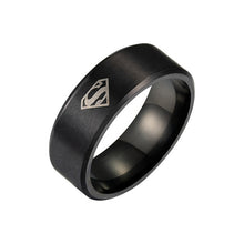 Load image into Gallery viewer, Laser Mark Superman Men&#39;s Stainless Steel Anti Allergy Ring Hotsale Hip Hop Men Rings for Women Kids Boys Jewelry Party Gift