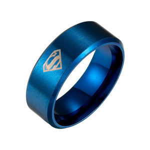 Laser Mark Superman Men's Stainless Steel Anti Allergy Ring Hotsale Hip Hop Men Rings for Women Kids Boys Jewelry Party Gift