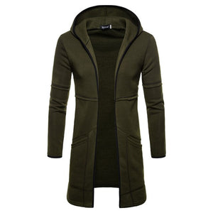 Mens New Style Autumn Winter Coat Warm  Trench New Fashion Long Overcoat Casual Solid Outwear Cardigan