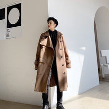 Load image into Gallery viewer, YASUGUOJI Fashion Irregularity Length Single Breasted Mens Coat Winter Long Coat Men Designer Mens Woolen Coat Abrigo Hombre