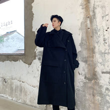 Load image into Gallery viewer, YASUGUOJI Fashion Irregularity Length Single Breasted Mens Coat Winter Long Coat Men Designer Mens Woolen Coat Abrigo Hombre
