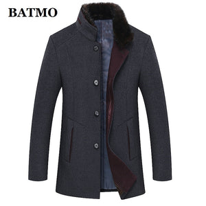 BATMO 2019 new arrival winter high quality wool casual trench coat men,men's thicked wool jackets plus-size M-6XL  1658