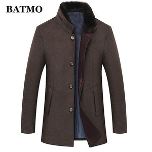 BATMO 2019 new arrival winter high quality wool casual trench coat men,men's thicked wool jackets plus-size M-6XL  1658