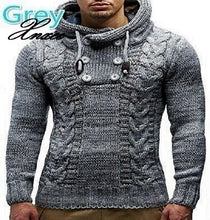 Load image into Gallery viewer, Sweaters Blouse Long Sleeve Hooded Pullovers Sweater Men 2019 Autumn Winter Plus Size Knitwear Pull Homme 3XL