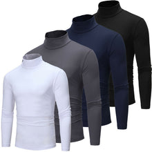 Load image into Gallery viewer, Mens Long Sleeve Cotton High Neck Turtleneck Stretch Slim Basic Tee Tops New Mens Roll Turtle Neck Pullover Knitted Sweater