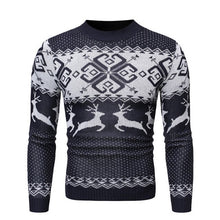 Load image into Gallery viewer, 2019 Autumn Winter Christmas Mens Causal O Neck Sweater Deer Printed Pullover Knitted Jumper Sweaters Slim Fit Male Clothes