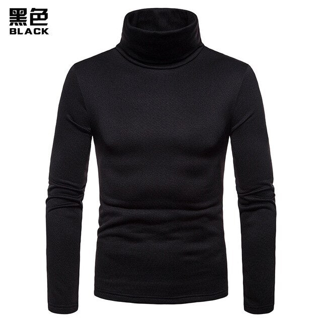 UK Fashion Mens Roll Turtle Neck Pullover Knitted Jumper Tops Sweater Shirt