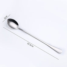 Load image into Gallery viewer, Gold Flatware Stainless Steel Spoon Cutlery Round Head Long Handle Coffee Spoon Flatware Drinking Tools Coffee Fruit Teaspoon