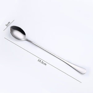 Gold Flatware Stainless Steel Spoon Cutlery Round Head Long Handle Coffee Spoon Flatware Drinking Tools Coffee Fruit Teaspoon